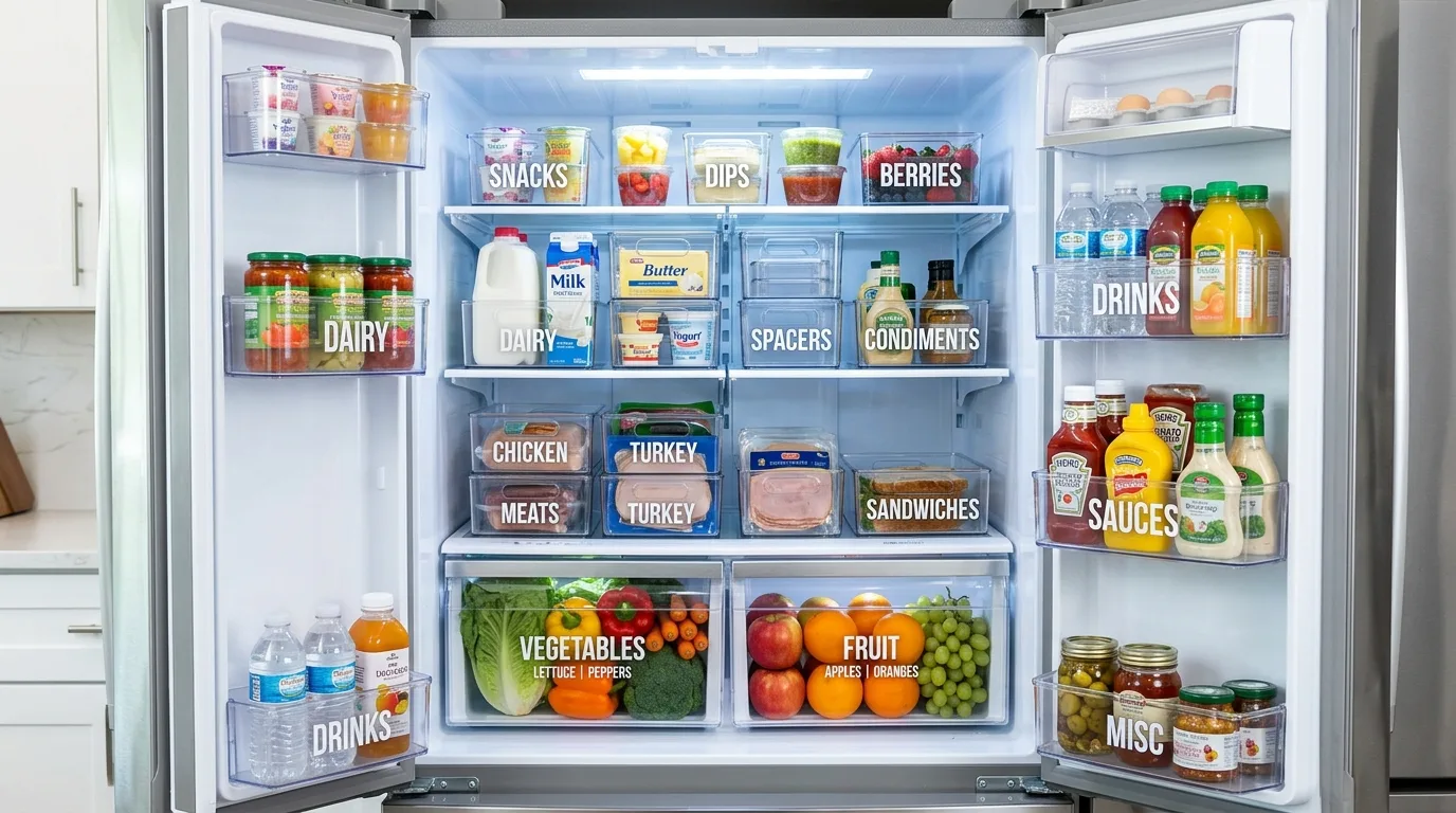 Store drinks without taking over prime space inspiration for an organized fridge.